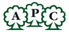 Logo von APC Austria, die Buchstaben sind von dunkelgrünen Baumicons umgeben